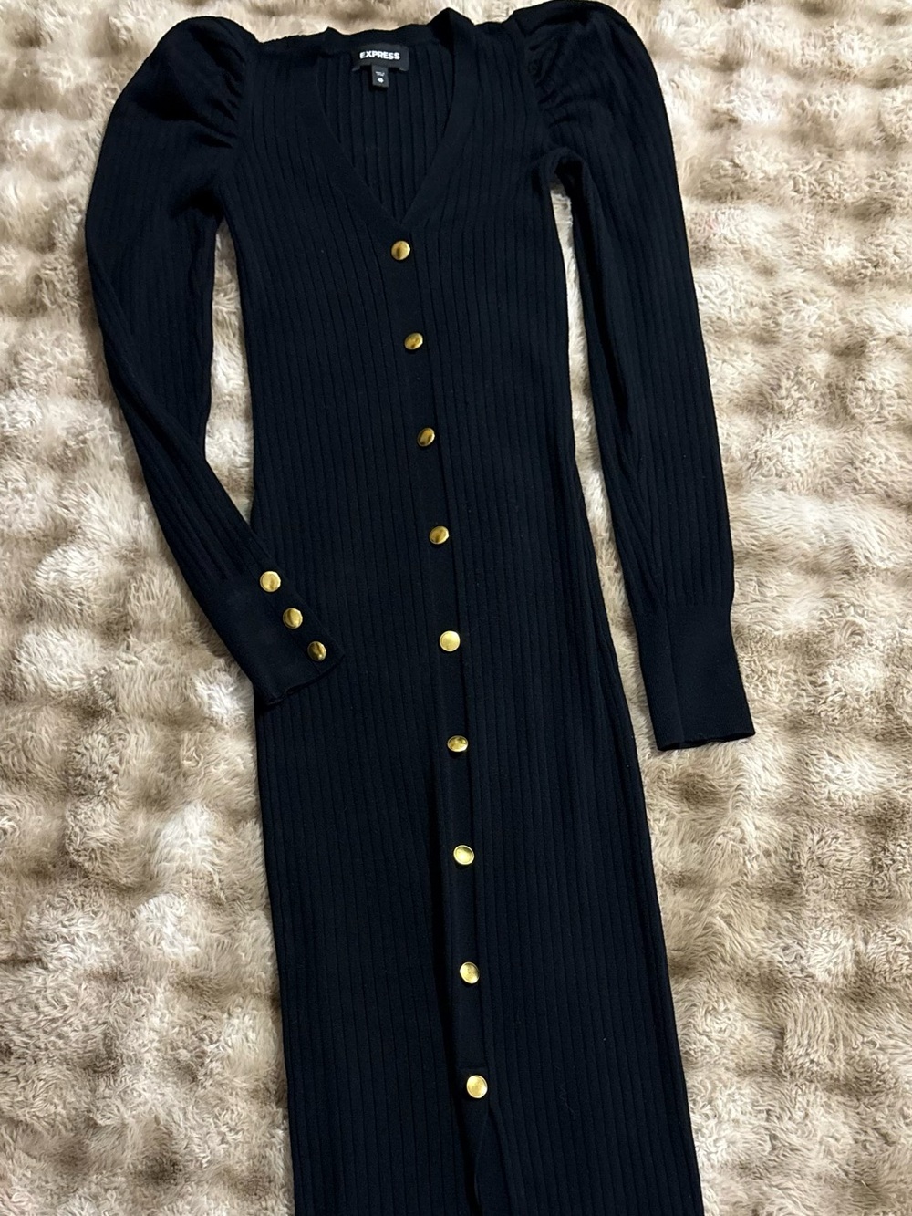 Express Button-up Sweater Dress - Picture 2 of 4